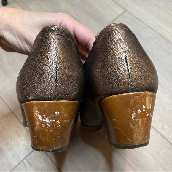 KORK-EASE bronze brown metallic leather Estella heeled cap top Oxford shoes 9 - Picture 6 of 15